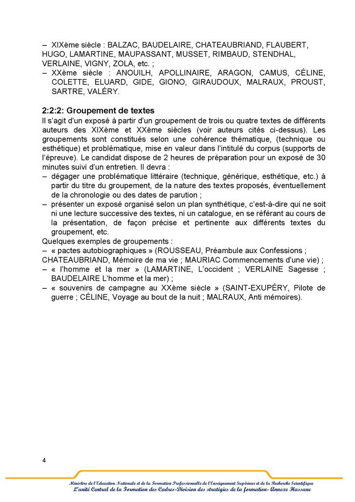 Programme d'accès au cycle de préparation de l'agrégation de français-p4